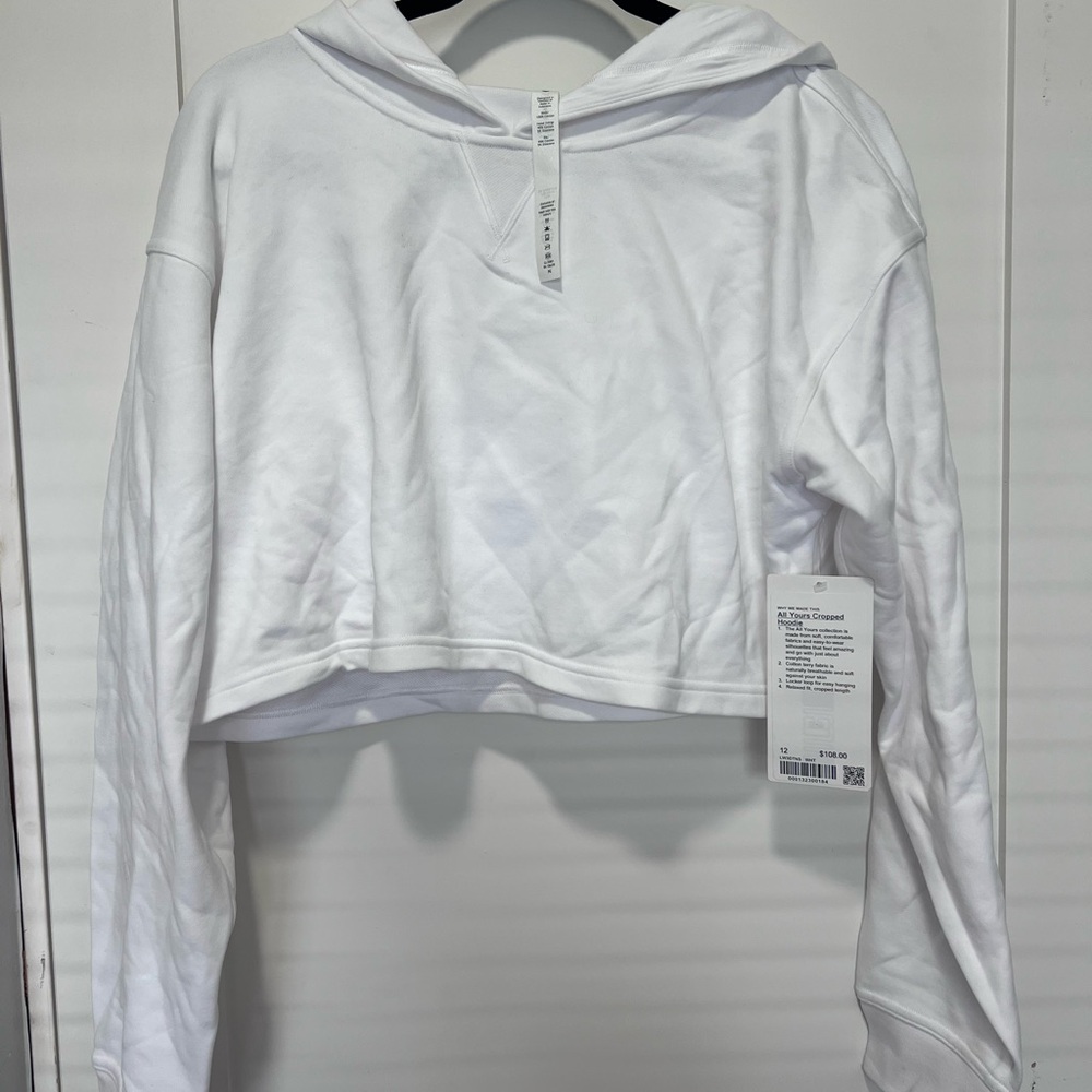 lululemon athletica White Cropped Hoodie